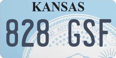 KS license plate 828GSF