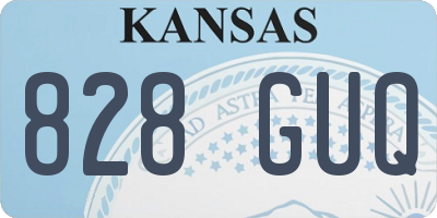 KS license plate 828GUQ