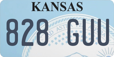 KS license plate 828GUU