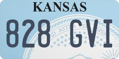 KS license plate 828GVI