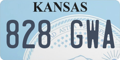 KS license plate 828GWA