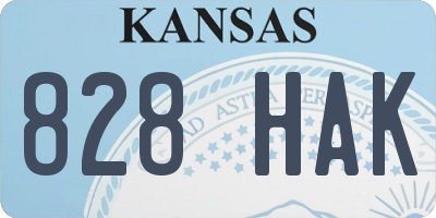 KS license plate 828HAK