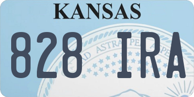 KS license plate 828IRA