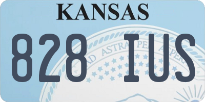KS license plate 828IUS