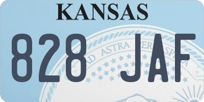 KS license plate 828JAF