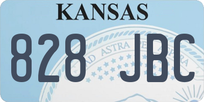 KS license plate 828JBC