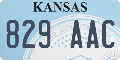 KS license plate 829AAC