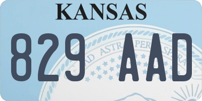 KS license plate 829AAD