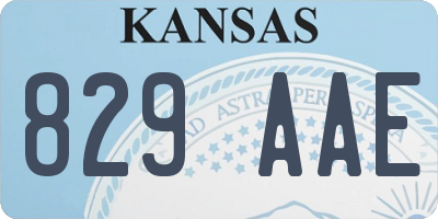 KS license plate 829AAE