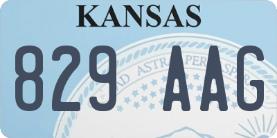 KS license plate 829AAG