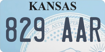 KS license plate 829AAR