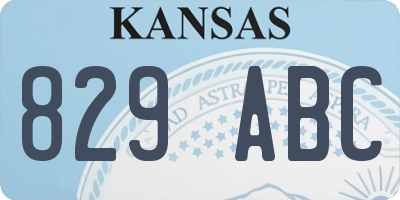 KS license plate 829ABC
