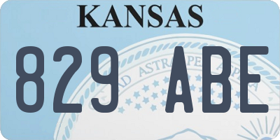 KS license plate 829ABE