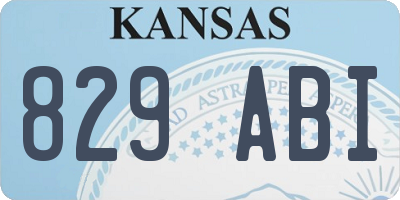 KS license plate 829ABI