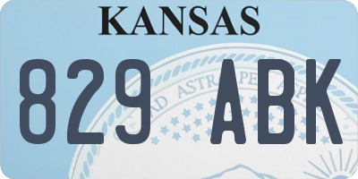 KS license plate 829ABK