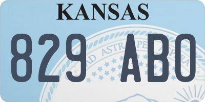 KS license plate 829ABO