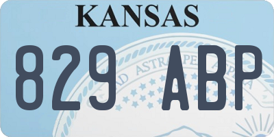 KS license plate 829ABP