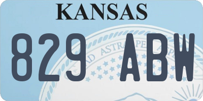 KS license plate 829ABW