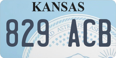 KS license plate 829ACB
