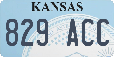 KS license plate 829ACC