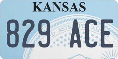KS license plate 829ACE