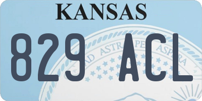 KS license plate 829ACL