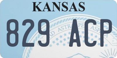 KS license plate 829ACP