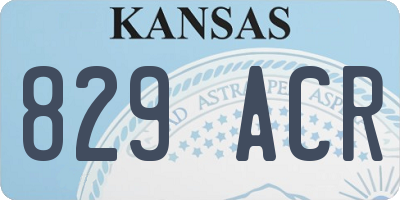 KS license plate 829ACR