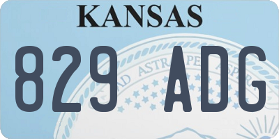 KS license plate 829ADG