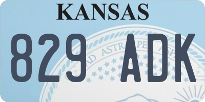 KS license plate 829ADK