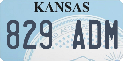 KS license plate 829ADM