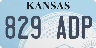 KS license plate 829ADP