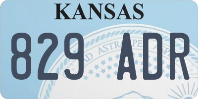 KS license plate 829ADR