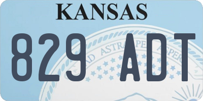 KS license plate 829ADT