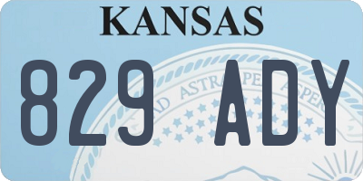 KS license plate 829ADY