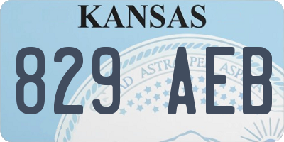 KS license plate 829AEB