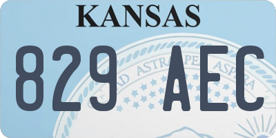 KS license plate 829AEC