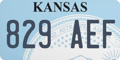 KS license plate 829AEF
