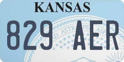 KS license plate 829AER
