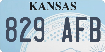 KS license plate 829AFB