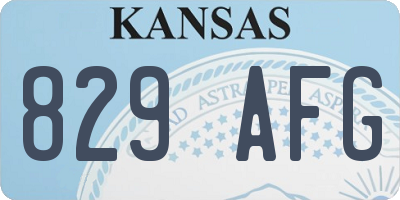 KS license plate 829AFG