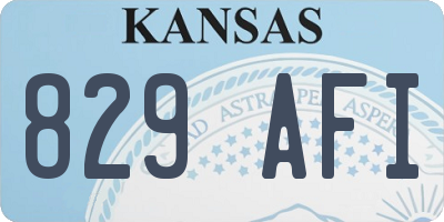 KS license plate 829AFI