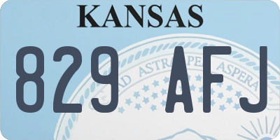KS license plate 829AFJ