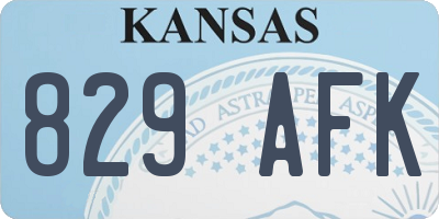 KS license plate 829AFK