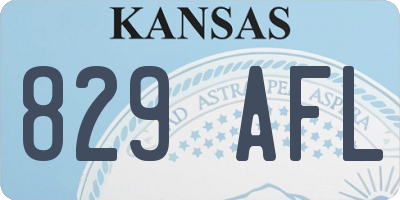 KS license plate 829AFL