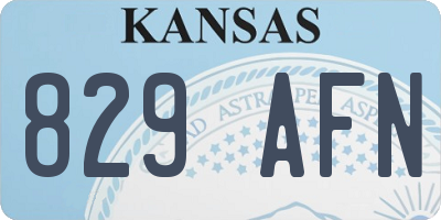 KS license plate 829AFN