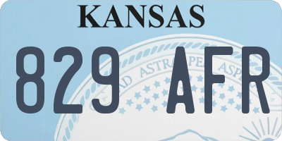 KS license plate 829AFR
