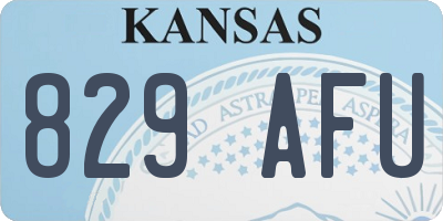 KS license plate 829AFU