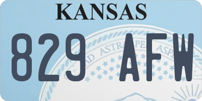 KS license plate 829AFW