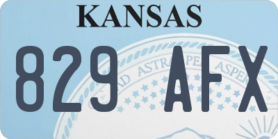 KS license plate 829AFX